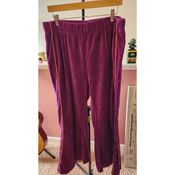 BDG Urban Outfitter Purple Orange Velvet Track Pants - XXL Women's - Flare - Picture 3 of 8